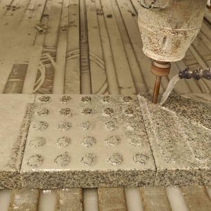 呼伦贝尔 芝麻白花岗岩石材盲人石、盲道石、盲点石