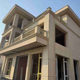 呼伦贝尔 黄金麻花岗岩石材荔枝面外墙干挂效果展示