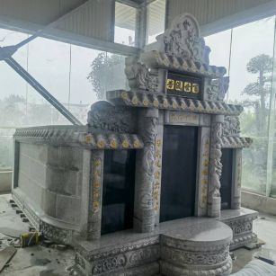 呼伦贝尔 芝麻白墓碑效果展示图