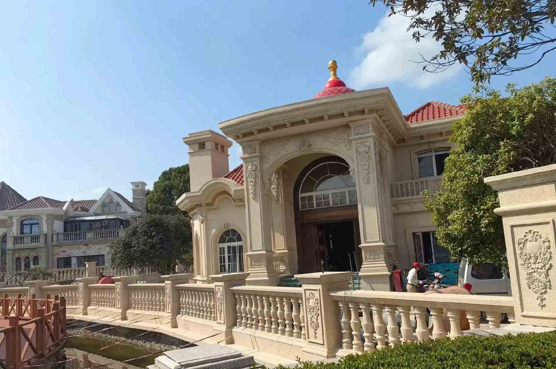 呼伦贝尔 黄金麻花岗岩欧式别墅