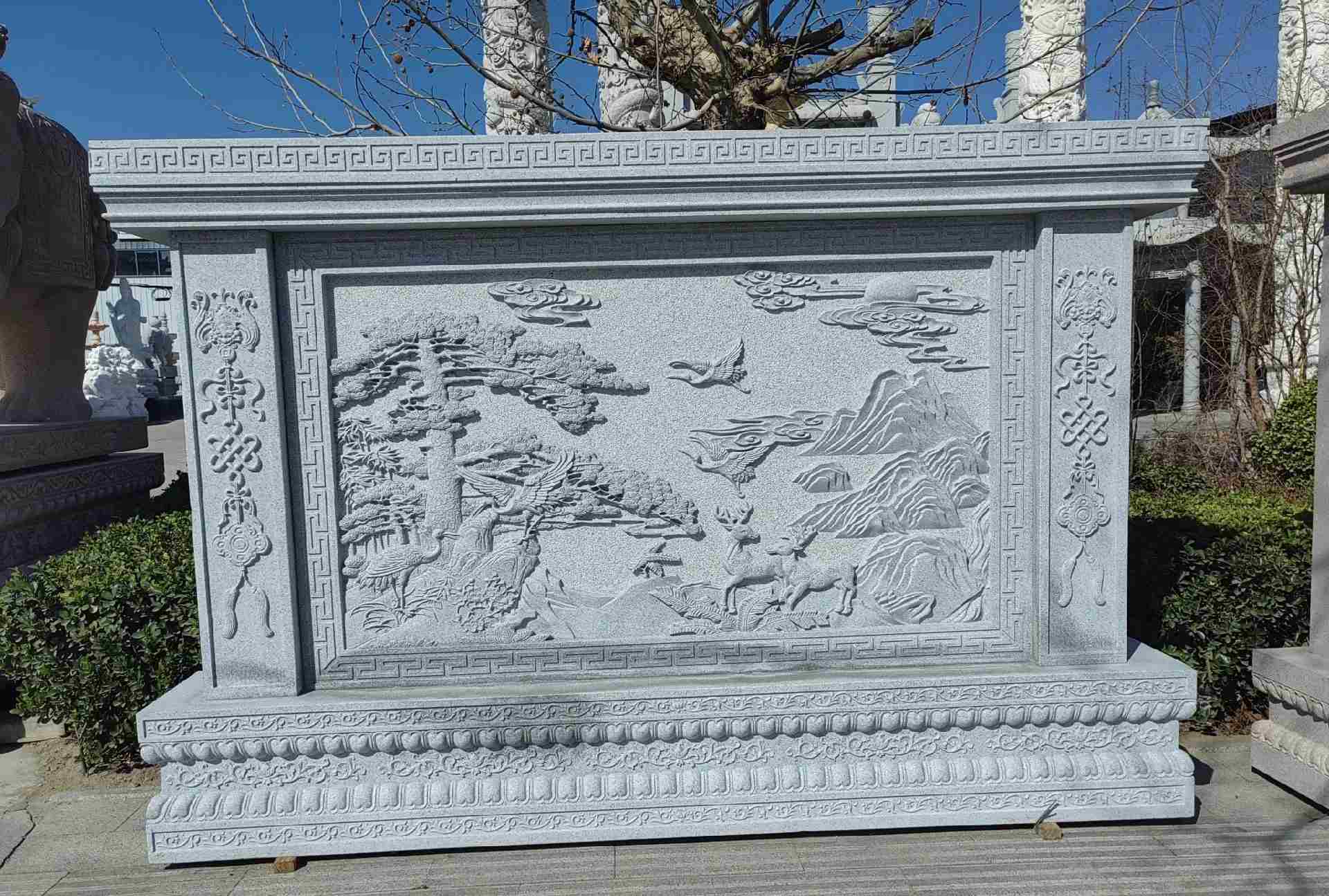 呼伦贝尔 芝麻白大型照壁，屏风，影壁