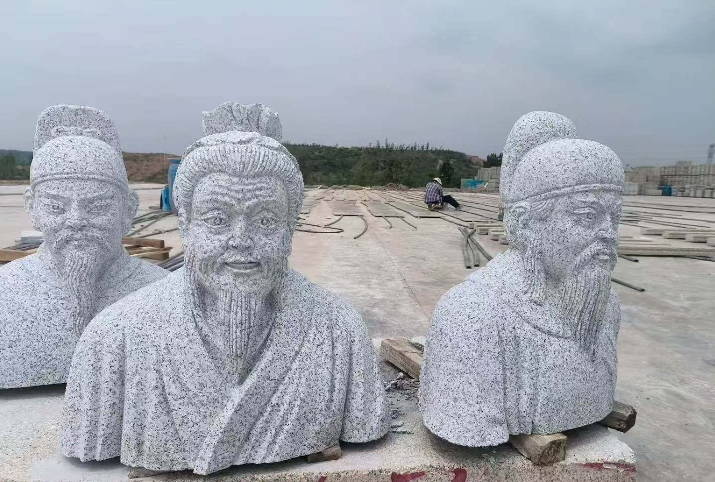 呼伦贝尔 白麻花岗岩石材人物立体雕刻