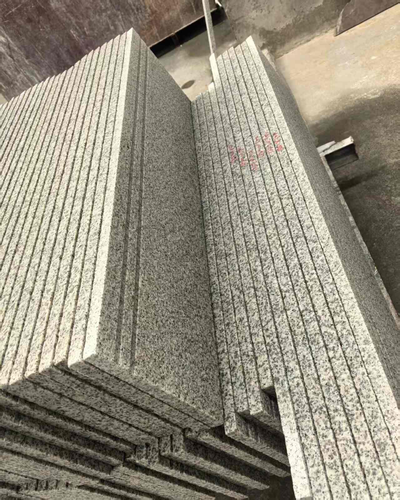 呼伦贝尔 白麻荔枝面花岗岩楼梯踏步