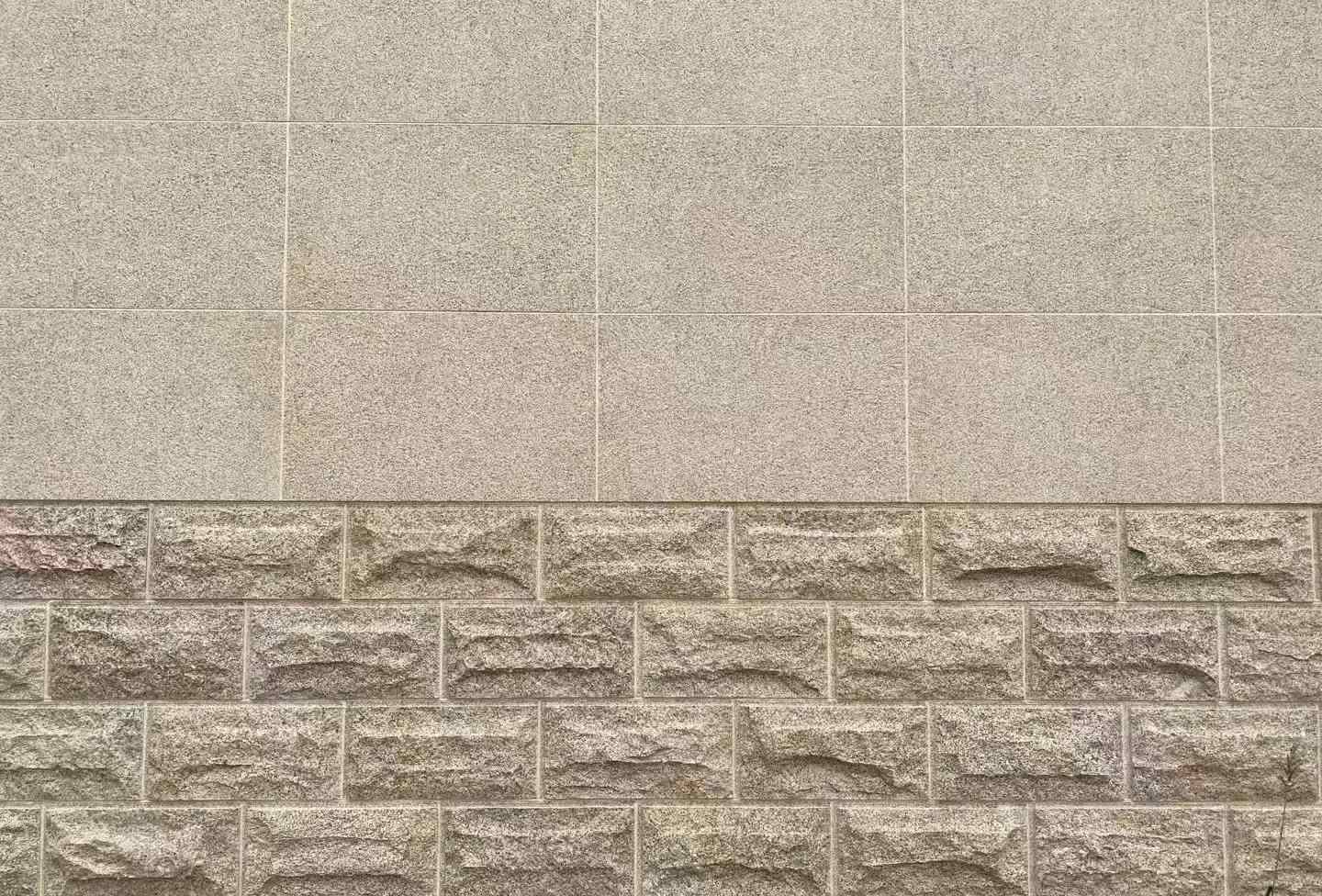 呼伦贝尔 黄金麻自然面蘑菇石配荔枝面干挂