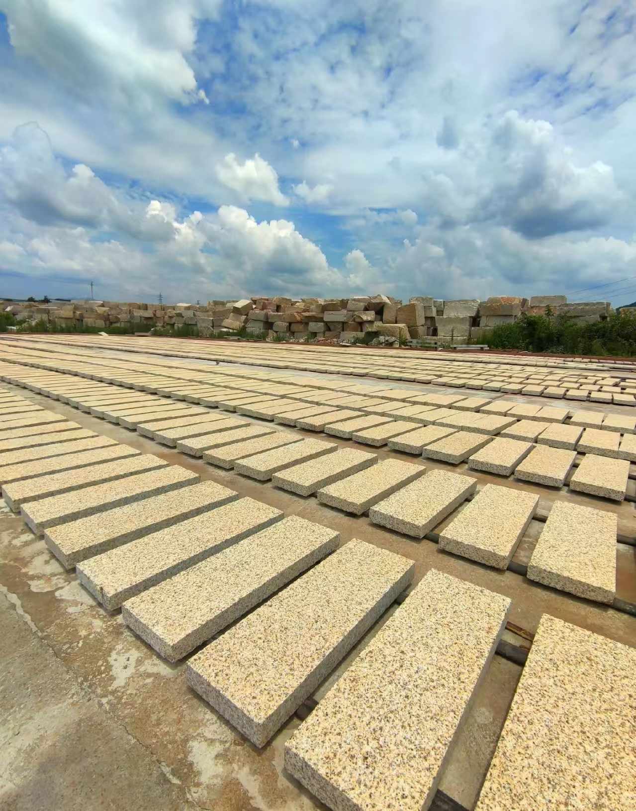 呼伦贝尔 黄金麻荔枝面花岗岩石材地铺石防护中